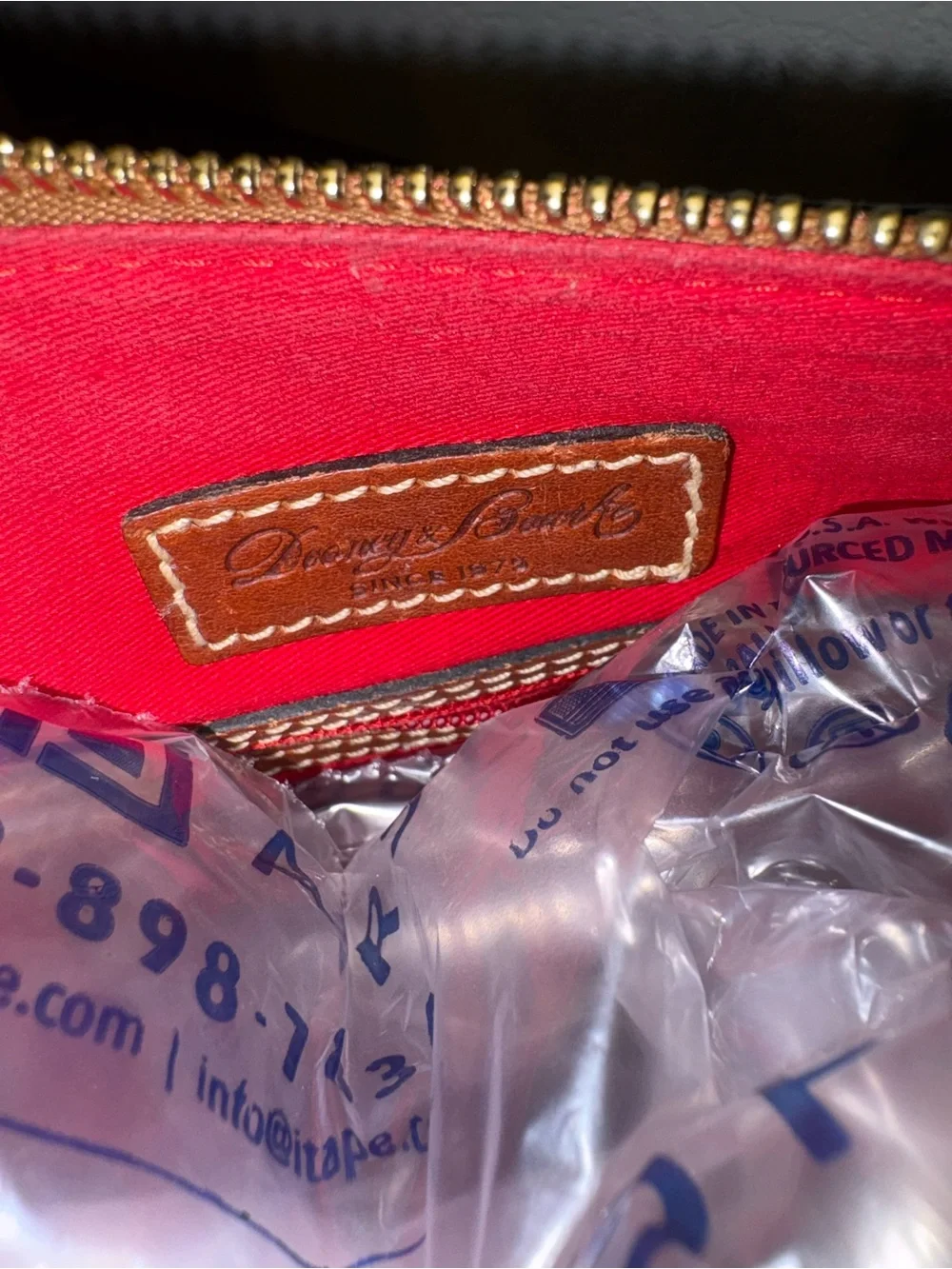 Dooney & Bourke Pebble Grain Leather Crossbody | Forest Green & British Tan - Picture 8 of 8